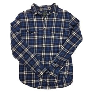 J. Crew Blue & White Plaid Chest Pocket Button Up L/S Shirt Men's Size Small